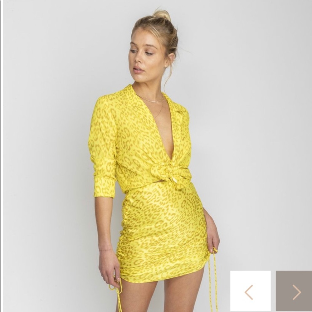 RESA chartreuse leopard SKIRT ONLY (NWT)